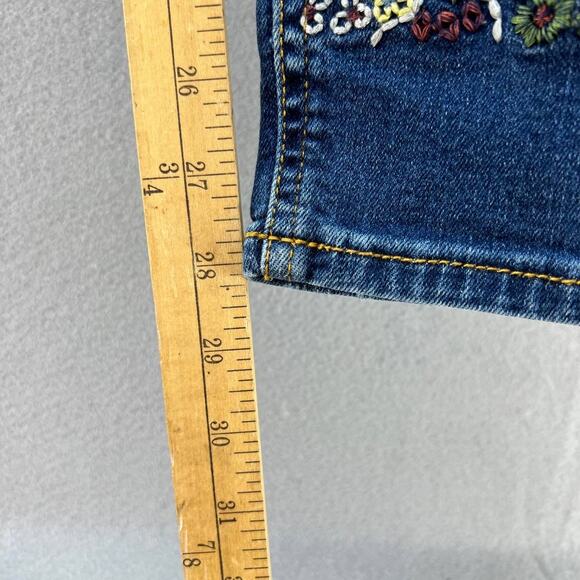 Miss Me Women's Ankle Skinny Size 27 (4)  Medium Denim Wash Embroidered Ankles - Picture 5 of 12